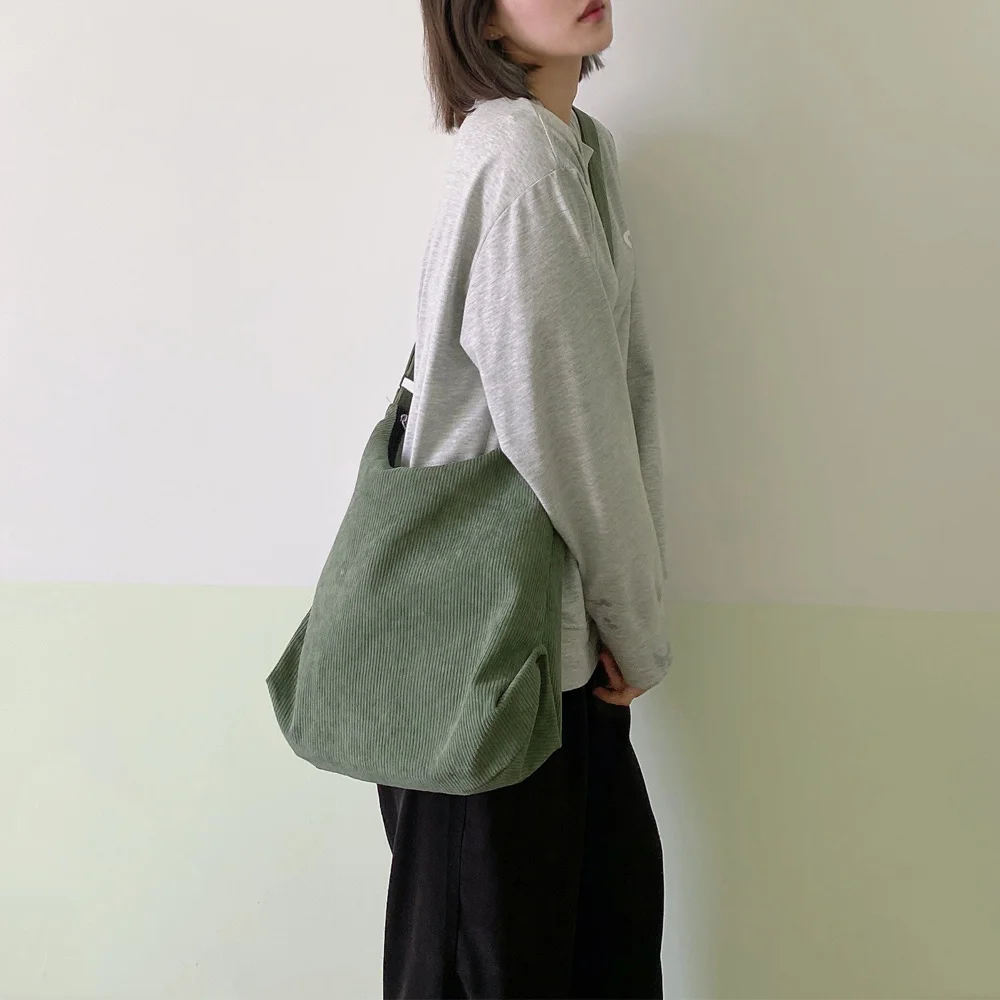 Women Striped Corduroy Bags Simple Canvas Zipper Crossbody & Shoulder Bag Eco Cloth Purse Solid Books Handbags For College Girls
Women Striped Corduroy Bags Simple Canvas Zipper Crossbody & Shoulder Bag Eco Cloth Purse Solid Books Handbags For College Girls