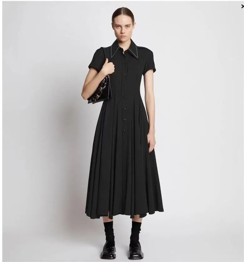 Women Turn Down Collar Short Sleeve Single Breasted Elegant Midi Dress with Belt
Women Turn Down Collar Short Sleeve Single Breasted Elegant Midi Dress with Belt