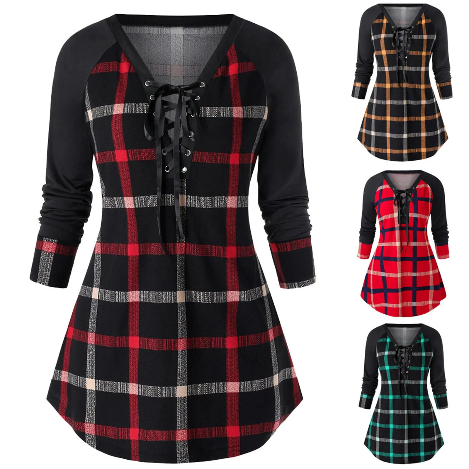 New 2022 spring and autumn printed large women's long sleeved color matching Plaid Dress 4 colors 6 sizes
New 2022 spring and autumn printed large women's long sleeved color matching Plaid Dress 4 colors 6 sizes