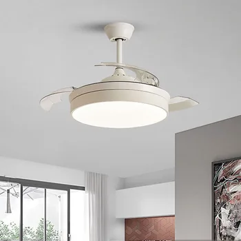 Modern Nordic Ceiling Fan Light With Invisible Blade Living Room Led Fans Lamp with Remote Control DC Motor Sealing Fan Lighting