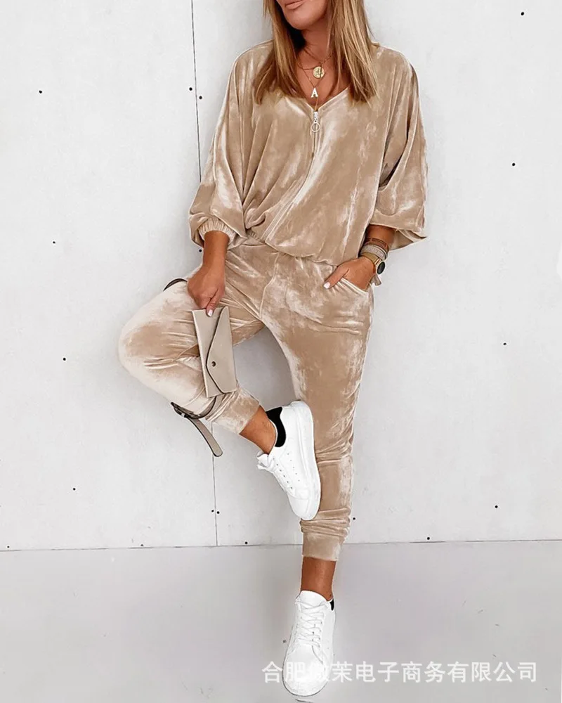 Spring New Long Sleeved Top&pant Unicolor Leisure Sport Pant Suit Loose Tops Women
Spring New Long Sleeved Top&pant Unicolor Leisure Sport Pant Suit Loose Tops Women