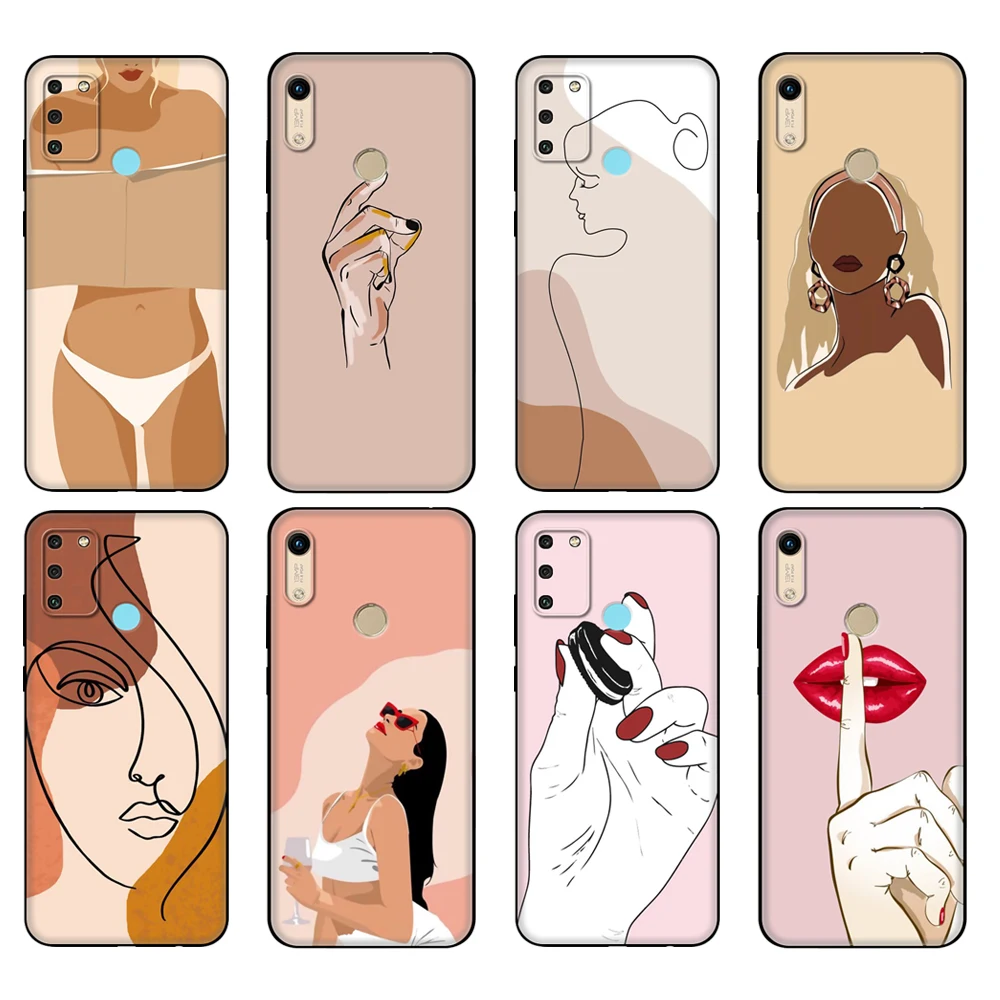 Черный чехол из ТПУ для Honor 8a Prime 8s 9 10X Lite 9A 9C 9X Premium Pro 9S, чехол для простой художественной женщины
Черный чехол из ТПУ для Honor 8a Prime 8s 9 10X Lite 9A 9C 9X Premium Pro 9S, чехол для простой художественной женщины