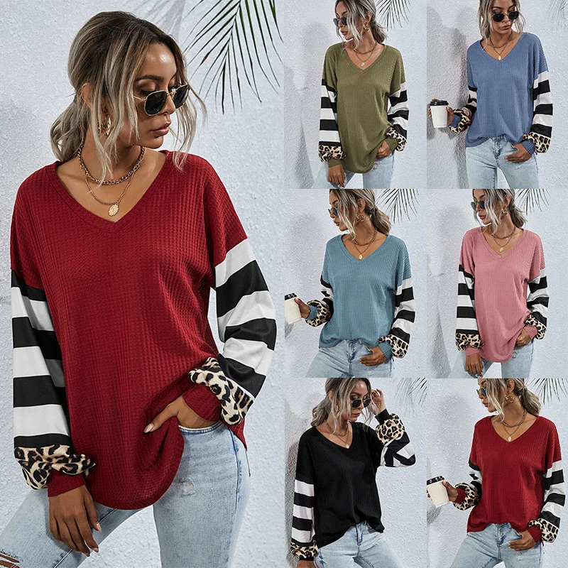 Harajuku T-shirts Women Source Stripe Splicing Long-sleeved T-shirt Female Couture Autumn and Winter T Shirt Women
Harajuku T-shirts Women Source Stripe Splicing Long-sleeved T-shirt Female Couture Autumn and Winter T Shirt Women