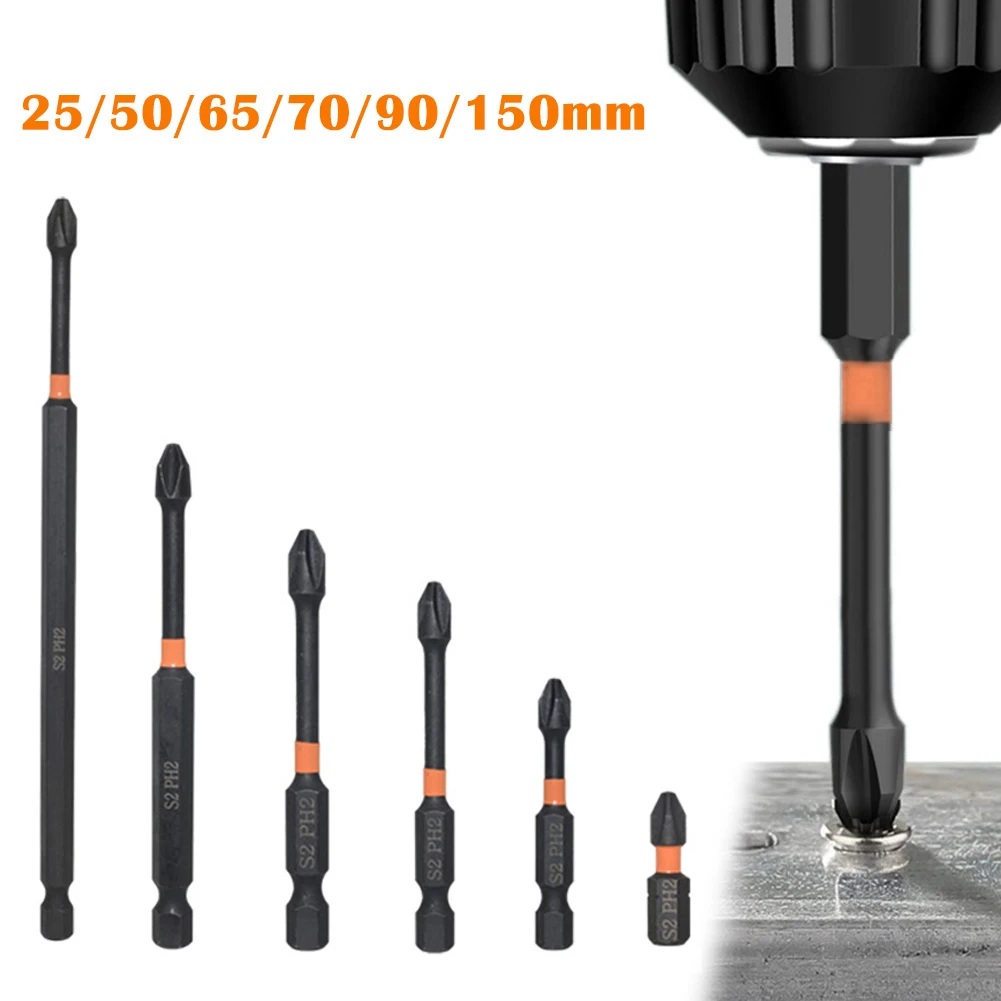 6pcs Screwdriver Bits PH2 Impact Screwdrivers Bit Magnetic Alloy Steel Cross Screw Driver Bit 25-150mm Hand Tool
6pcs Screwdriver Bits PH2 Impact Screwdrivers Bit Magnetic Alloy Steel Cross Screw Driver Bit 25-150mm Hand Tool