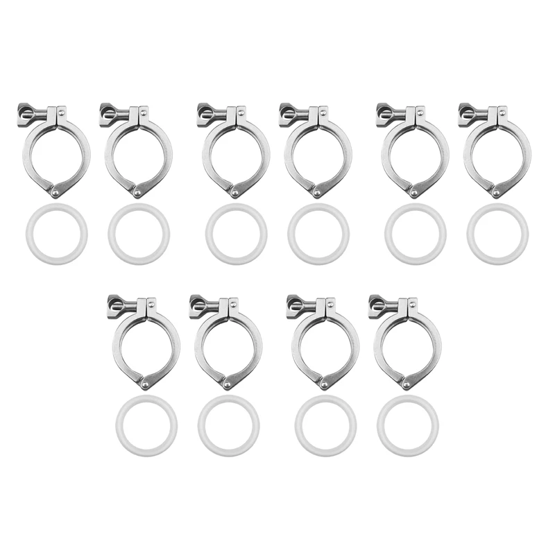 10Pcs Tri-Clamp Steel Single Pin Heavy Duty Tri Clamp With Wing Nut For Ferrule TC With 10 Pc Silicone Gasket
10Pcs Tri-Clamp Steel Single Pin Heavy Duty Tri Clamp With Wing Nut For Ferrule TC With 10 Pc Silicone Gasket