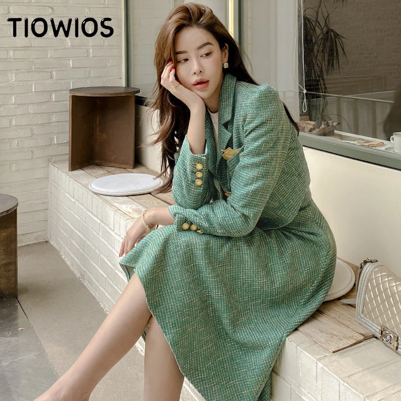 TIOWIOS 2022 New Two-piece Set Spring Winter Korean Style Small Suit Jacket Fashion Waist Skirt Set
TIOWIOS 2022 New Two-piece Set Spring Winter Korean Style Small Suit Jacket Fashion Waist Skirt Set