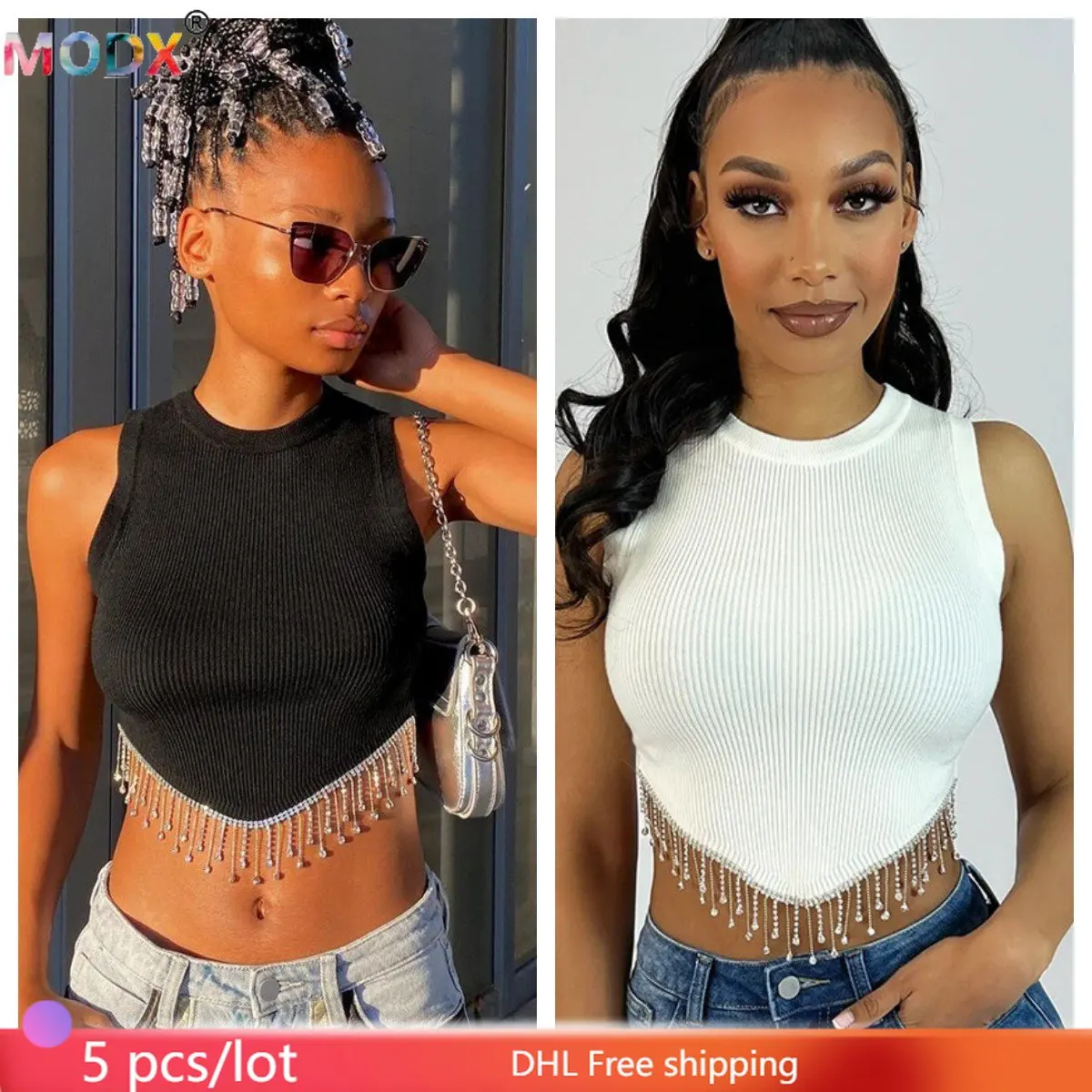5 Pcs Sexy Round Neck Open Navel Tank Top Summer Fashion Design Tassel Chain Sleeveless Top Y2K Solid Tank Top Wholesale 9726
5 Pcs Sexy Round Neck Open Navel Tank Top Summer Fashion Design Tassel Chain Sleeveless Top Y2K Solid Tank Top Wholesale 9726