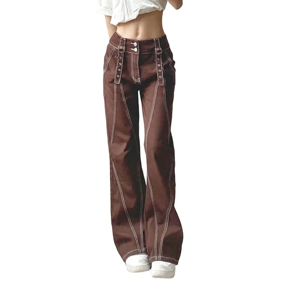 Casual Trousers Pockets Women Overalls Fashion Casual Straight Long Denim Trousers
Casual Trousers Pockets Women Overalls Fashion Casual Straight Long Denim Trousers