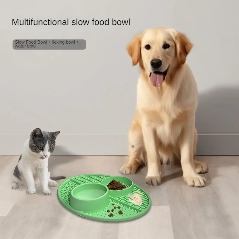 

Multifunctional Pet Slow Food Plate Anti choking Slow Dog/Cat Bowl Silicone Licking Pad Pet Dry and Wet Food Bowl