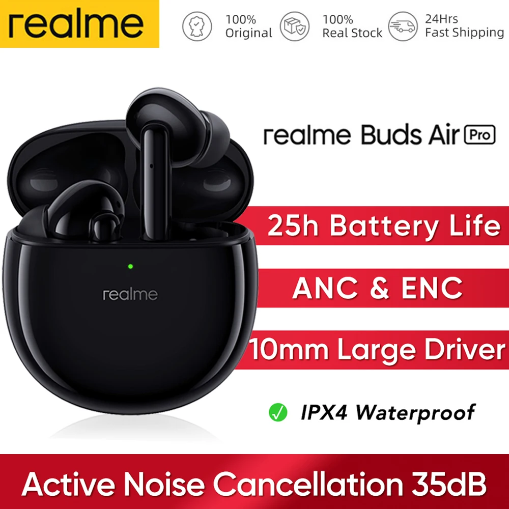 Беспроводные наушники realme Buds Air Pro с активным шумоподавлением, Bluetooth 5,0, 10 мм
Беспроводные наушники realme Buds Air Pro с активным шумоподавлением, Bluetooth 5,0, 10 мм