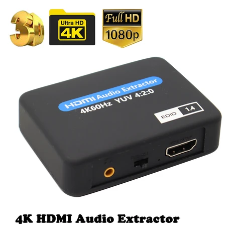 4K 60 Гц HDMI-Совместимый оптический аудио экстрактор Toslink SPDIF + 3,5 мм аудио Embedder 1080P 3D подходит для фонаря