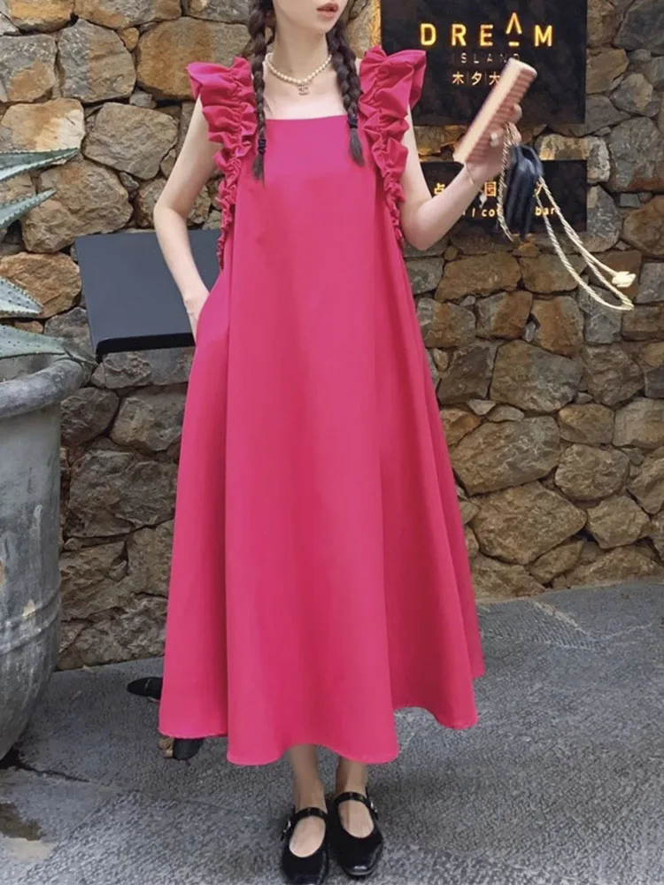 

Повседневное милое мини-платье с квадратным вырезом и рукавом-бабочкой, женское свободное льняное однотонное платье с открытой спиной и высокой талией, летнее платье 2023