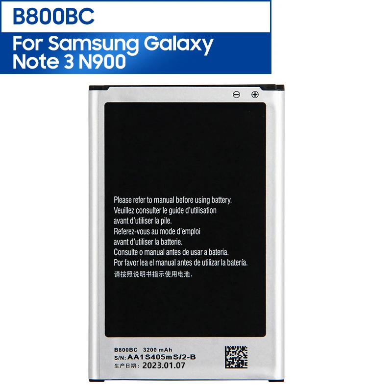 

Replacement Battery B800BC For Samsung GALAXY NOTE 3 N9006 N9005 N900 N9009 N9008 N9002 Note3 NFC B800BE Phone Battery 3200mAh