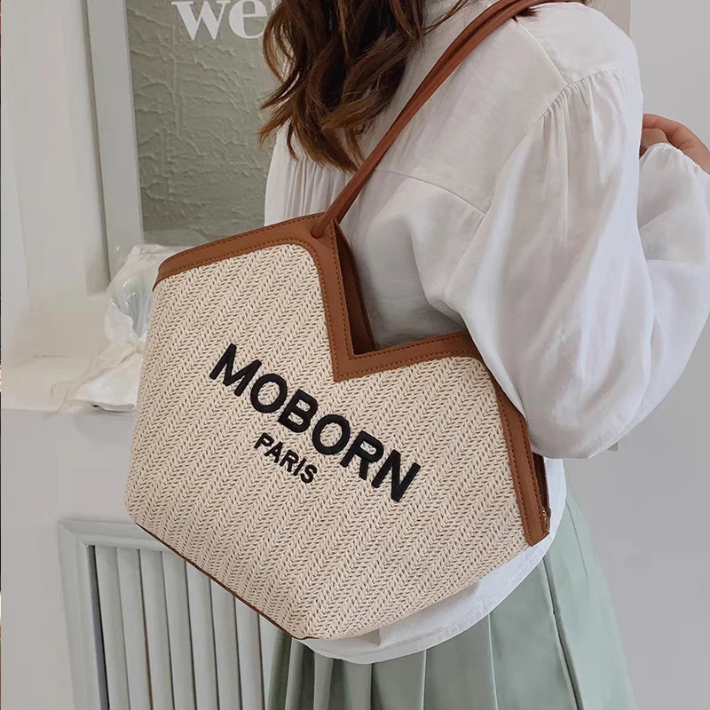 Casual Summer Straw Beach Bags 2023 New in Hollow Out Handbag for Women Designer Luxury Fashion Brand Shoulder Letter White Tote
Casual Summer Straw Beach Bags 2023 New in Hollow Out Handbag for Women Designer Luxury Fashion Brand Shoulder Letter White Tote