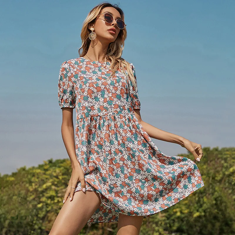 Ladies Sexy Short Floral Print Women Summer Dress O Neck A-Line Casual Holiday Beach Mini Dress Women Sundress Female Vestidos
Ladies Sexy Short Floral Print Women Summer Dress O Neck A-Line Casual Holiday Beach Mini Dress Women Sundress Female Vestidos