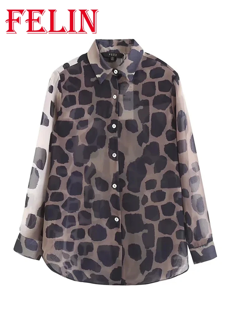 FELIN ZBZA Мода 2022 шифоновые Прозрачные рубашки с леопардовым принтом женские офисные блузки с длинным рукавом элегантные женские топы
FELIN ZBZA Мода 2022 шифоновые Прозрачные рубашки с леопардовым принтом женские офисные блузки с длинным рукавом элегантные женские топы