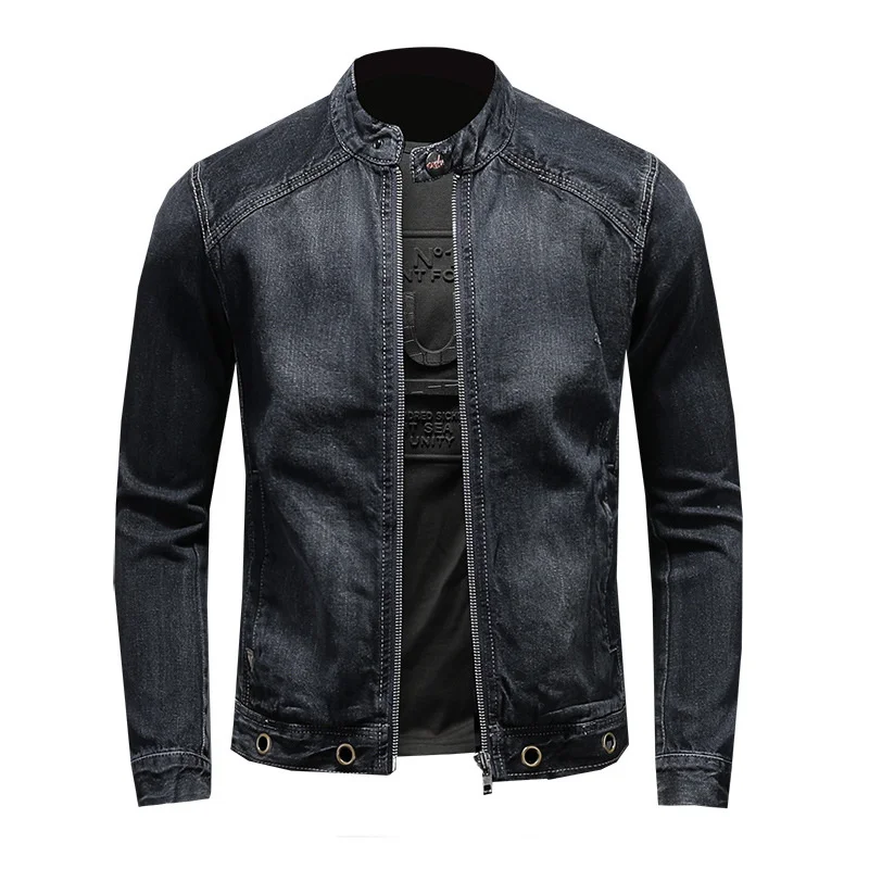 BONJEAN Stand Collar Men's Motorcycle Biker Jeans Jackets Patchwork Denim Man Slim Fit Streetwear Vintage Jacket Spring Coat
BONJEAN Stand Collar Men's Motorcycle Biker Jeans Jackets Patchwork Denim Man Slim Fit Streetwear Vintage Jacket Spring Coat