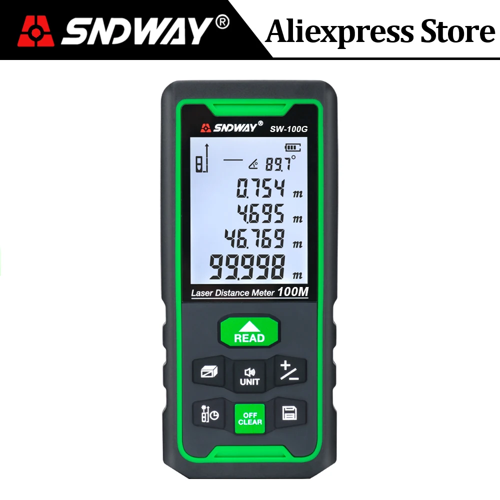 SNDWAY Digital Rangefinder Laser Distance Meter 100m 70m 50m Rangefinder Trena Lazer Tape Measure Ruler Roulette Measure Tool 
SNDWAY Digital Rangefinder Laser Distance Meter 100m 70m 50m Rangefinder Trena Lazer Tape Measure Ruler Roulette Measure Tool