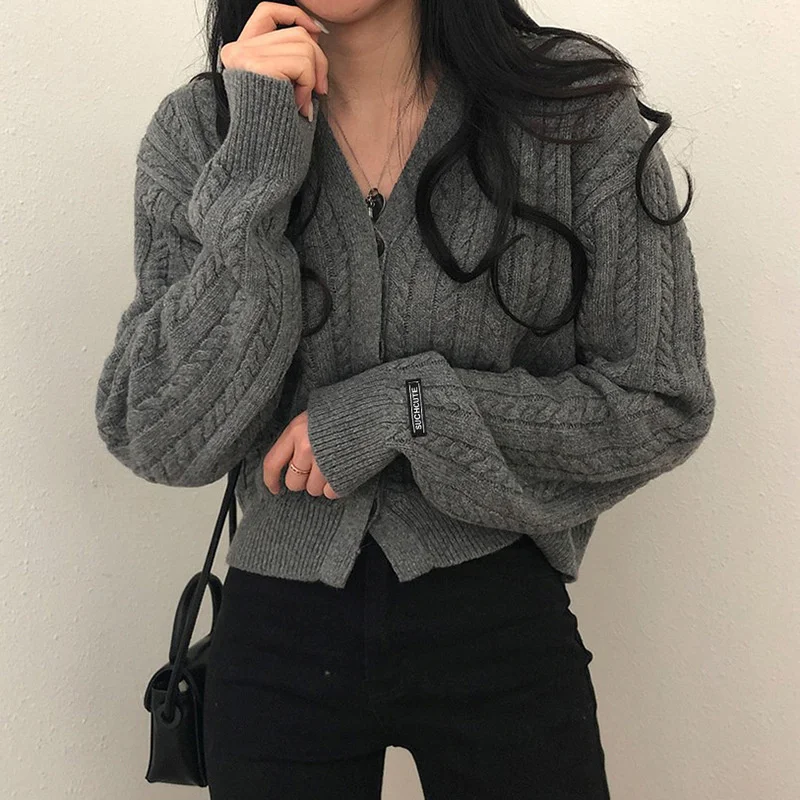fashion solid color twist cardigan women korean style Covered Button v neck knit tops female basic long sleeve cardigan
fashion solid color twist cardigan women korean style Covered Button v neck knit tops female basic long sleeve cardigan