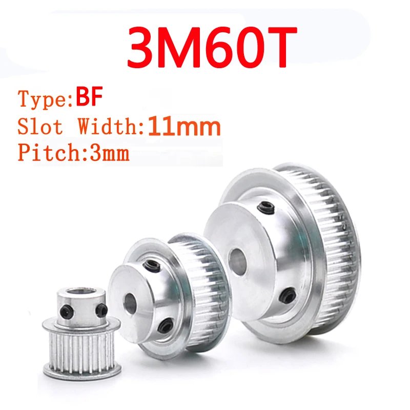 3 м 60 зубьев BF Тип 3 м зубчатый шкив 3M60T Слот ширина 11 мм Boss алюминиевые синхронные колесные шкивы с отверстием 6/7/10/12/14/16/20/25 мм 
3 м 60 зубьев BF Тип 3 м зубчатый шкив 3M60T Слот ширина 11 мм Boss алюминиевые синхронные колесные шкивы с отверстием 6/7/10/12/14/16/20/25 мм