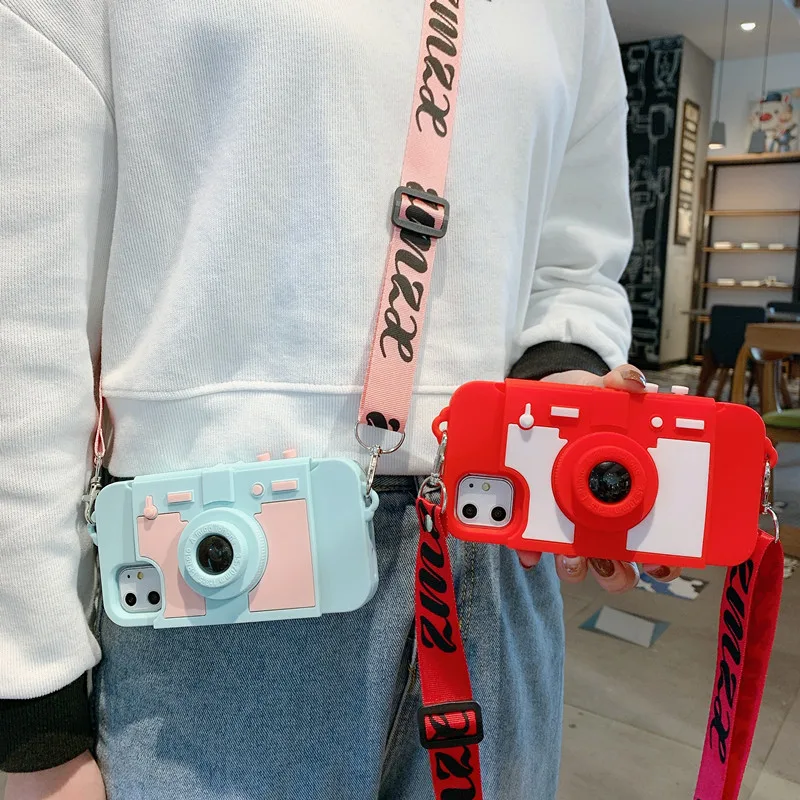 For iPhone 6s 6 8 7 Plus 11 11Pro Max X XR XS Max phone case FHX-LY lovely 3D camera soft silicone crossbody strap phone case
For iPhone 6s 6 8 7 Plus 11 11Pro Max X XR XS Max phone case FHX-LY lovely 3D camera soft silicone crossbody strap phone case