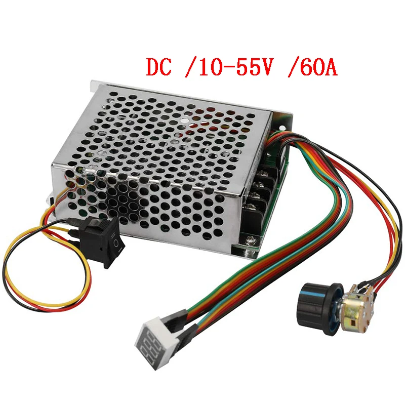 Motor Speed Controller DC 10-55V 60A Speed Controller CW CCW Reversible Switch Digital Display 12 V Motor Speed Controller
Motor Speed Controller DC 10-55V 60A Speed Controller CW CCW Reversible Switch Digital Display 12 V Motor Speed Controller