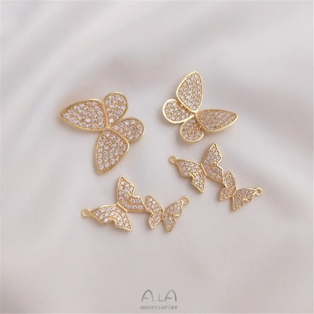 Micro inlaid zircon 14K gold wrapped full zirconium Butterfly Pendant manual DIY clavicle Necklace sweater chain pendant
Micro inlaid zircon 14K gold wrapped full zirconium Butterfly Pendant manual DIY clavicle Necklace sweater chain pendant