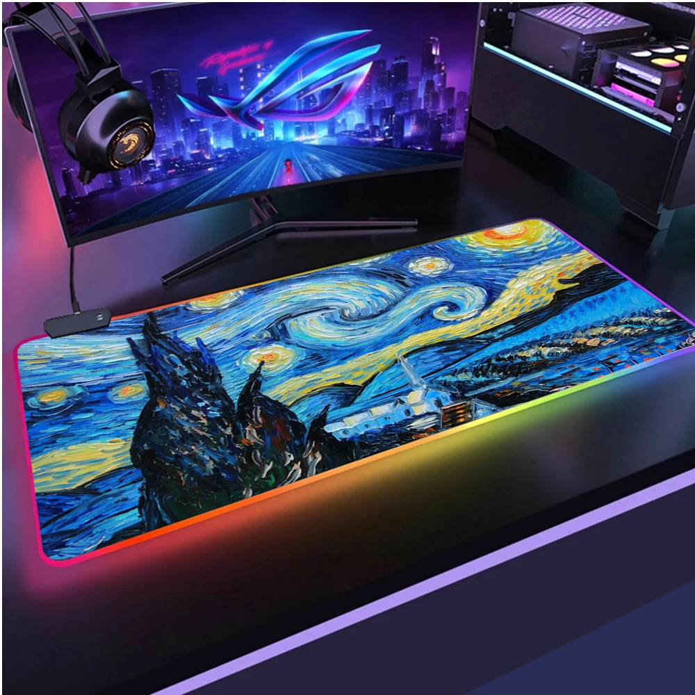 RGB Противоскользящий креативный коврик для клавиатуры, игровой Настольный коврик, милый коврик для мыши с картиной Ван Гога маслом, Настоль...
RGB Противоскользящий креативный коврик для клавиатуры, игровой Настольный коврик, милый коврик для мыши с картиной Ван Гога маслом, Настоль...