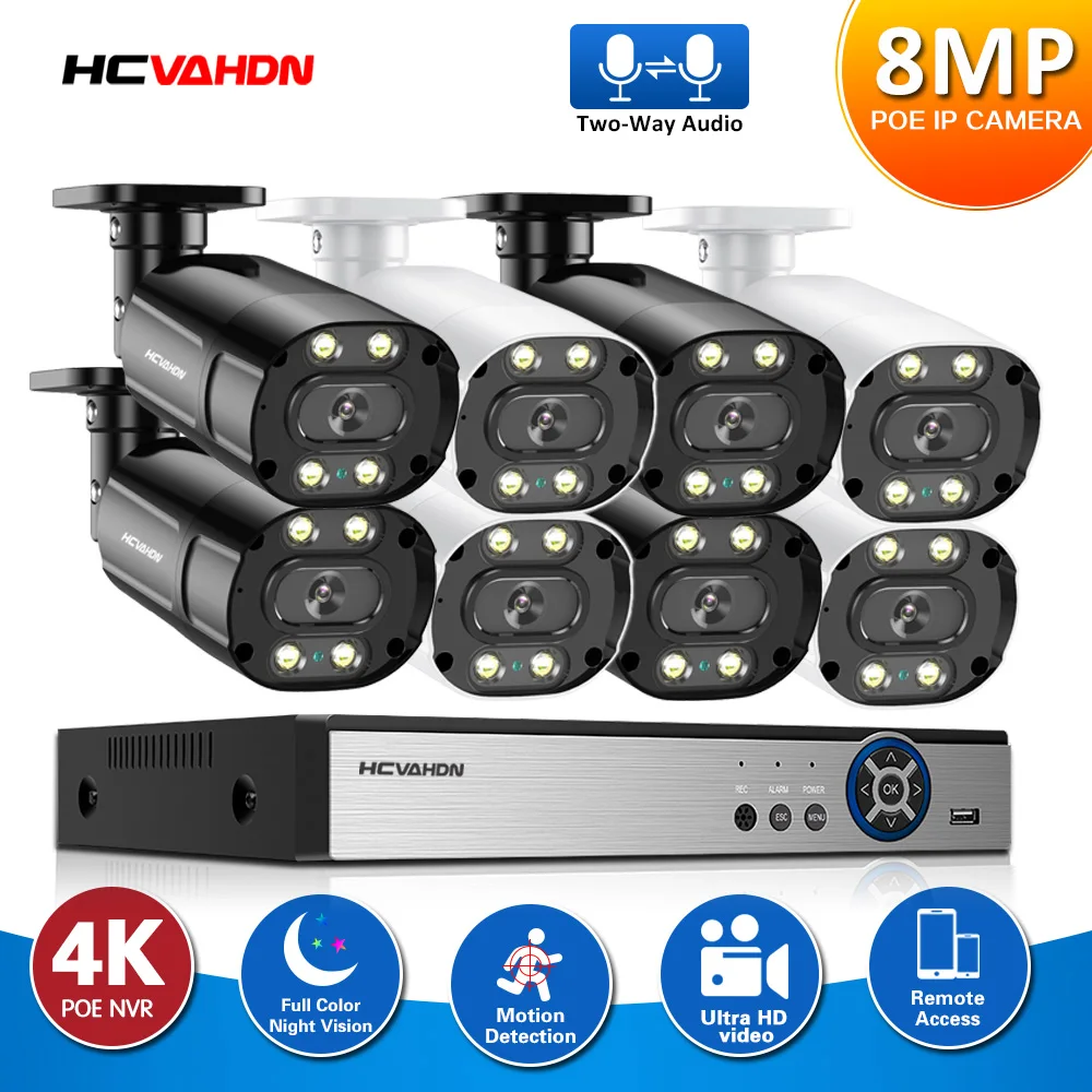 4K Ultra HD 8MP система видеонаблюдения POE NVR Kit 8CH двухстороннее аудио CCTV Vision комплект 8MP IP Bullet Camera Set 4CH
4K Ultra HD 8MP система видеонаблюдения POE NVR Kit 8CH двухстороннее аудио CCTV Vision комплект 8MP IP Bullet Camera Set 4CH