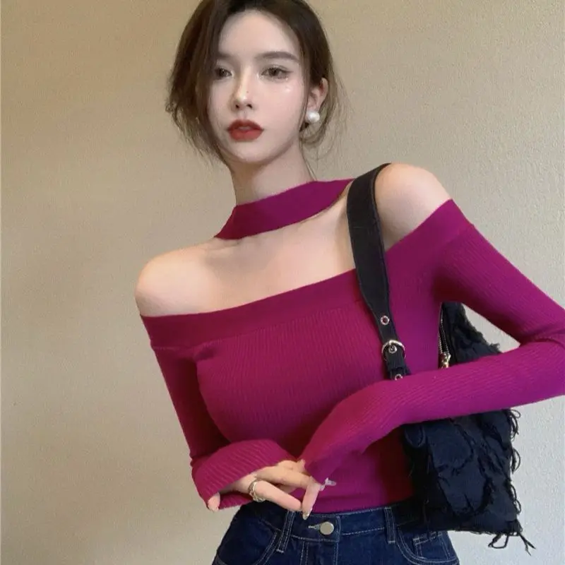 Sexy Halter Knitted Pullovers Woman Off Shoulder Autumn Long Sleeve Slim Casual Club Hotsweet Girls Bottoming Sweater Tops O330
Sexy Halter Knitted Pullovers Woman Off Shoulder Autumn Long Sleeve Slim Casual Club Hotsweet Girls Bottoming Sweater Tops O330