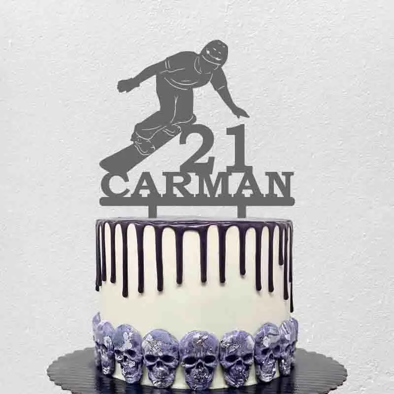 Personalized Skiing Cake Topper Custom Name Age Snowboard Silhouette Snowboarder Winter Birthday Party Cake Decoration Topper
Personalized Skiing Cake Topper Custom Name Age Snowboard Silhouette Snowboarder Winter Birthday Party Cake Decoration Topper