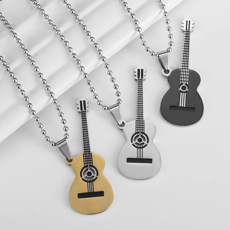 Trend Creative Design Stainless Steel Guitar Pendant Necklace for Men Women Hip Hop Music Element Jewelry Gift
Trend Creative Design Stainless Steel Guitar Pendant Necklace for Men Women Hip Hop Music Element Jewelry Gift