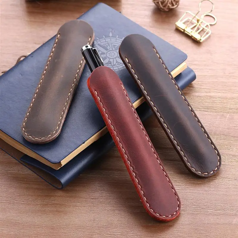 2pcs Vintage Handmade Genuine Leather Pencil Case Retro Cowhide Pen Bag Pouch Pen Protective Cover Fountain Ballpoint Pen
2pcs Vintage Handmade Genuine Leather Pencil Case Retro Cowhide Pen Bag Pouch Pen Protective Cover Fountain Ballpoint Pen
