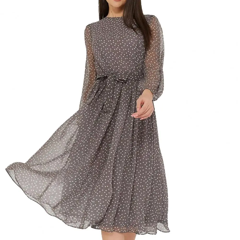 Women Dress Elegant Dot Print Long Sleeve Lace-up Spring Summer Vintage Large Hem Dress for Beach 2022 Fashion Female Vestidos
Women Dress Elegant Dot Print Long Sleeve Lace-up Spring Summer Vintage Large Hem Dress for Beach 2022 Fashion Female Vestidos