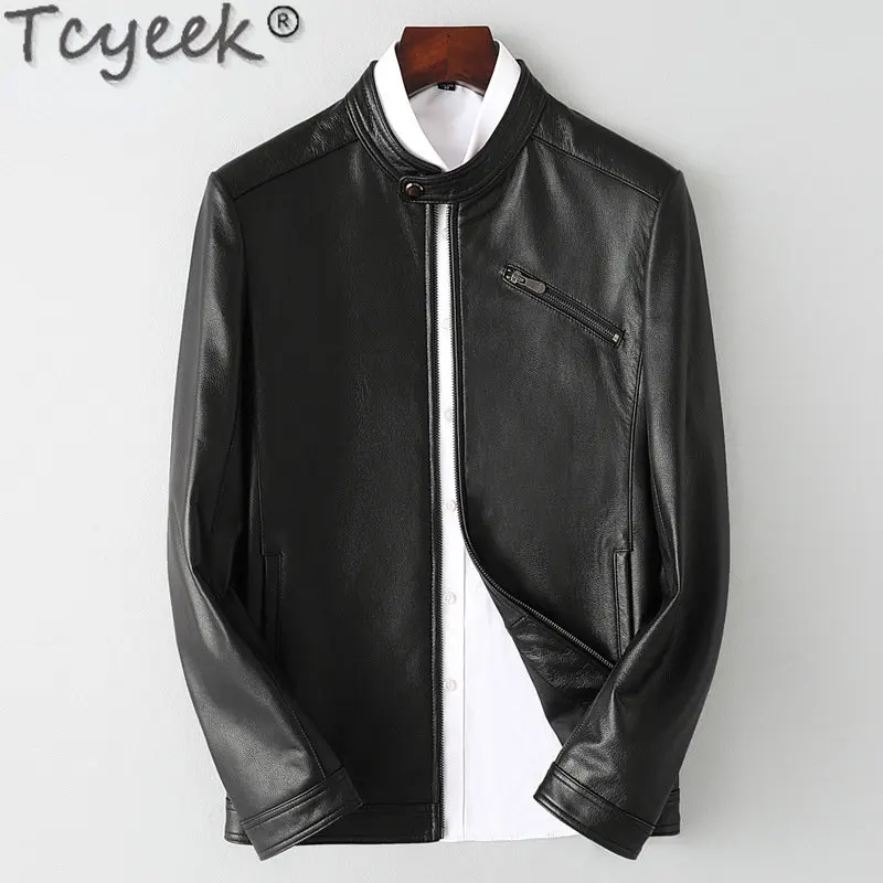 Tcyeek Stand Genuine Leather Real Cowhide Coat Male Fashion Korean Leather Jackets Man Clothes Fall Short Jaquetas Masculino LM
Tcyeek Stand Genuine Leather Real Cowhide Coat Male Fashion Korean Leather Jackets Man Clothes Fall Short Jaquetas Masculino LM