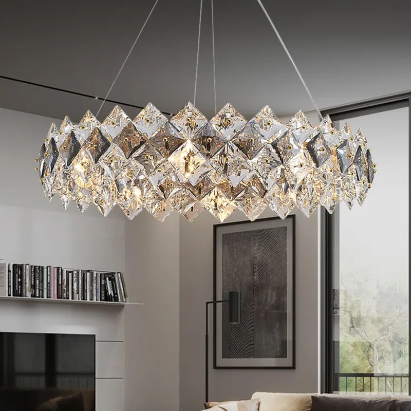 

Art Led Chandelier Pendant Lamp Light Dining Living Modern Luxury Bedroom Round Glass Hanging Villa Lobby Deco Simple Fixtures