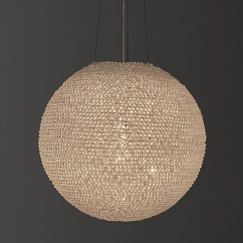 American retro simple round ball crystal chandelier living room personality creative bedroom chandelier
American retro simple round ball crystal chandelier living room personality creative bedroom chandelier
