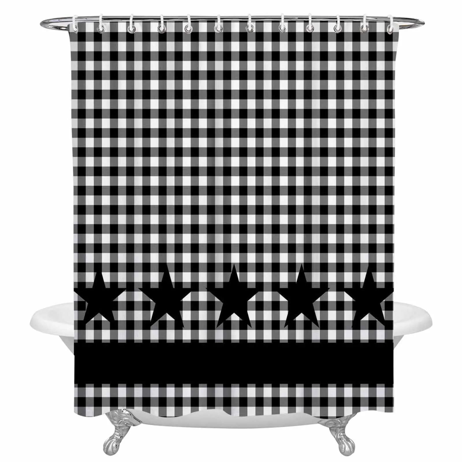 Plaid Pentagram Retro Bathroom Shower Curtain Modern Home Decor Waterproof Polyester Fabric Bath Curtains
Plaid Pentagram Retro Bathroom Shower Curtain Modern Home Decor Waterproof Polyester Fabric Bath Curtains