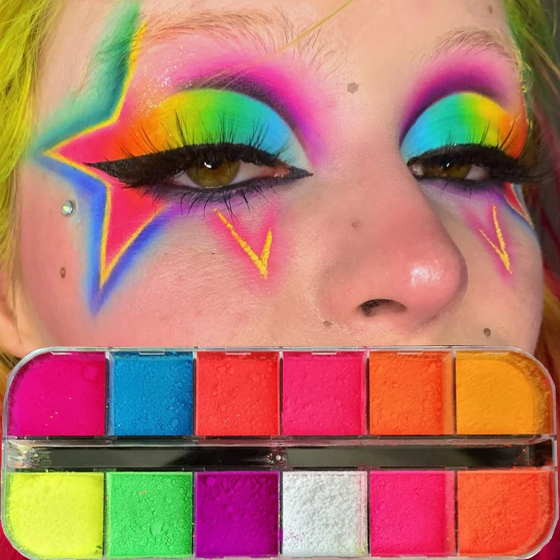 12 Colors Eyeshadow Palette Waterproof Matte Neon Fluorescent Pigment Makeup Palette Glitter Eyeshadow Palette Nail Art Powder
12 Colors Eyeshadow Palette Waterproof Matte Neon Fluorescent Pigment Makeup Palette Glitter Eyeshadow Palette Nail Art Powder