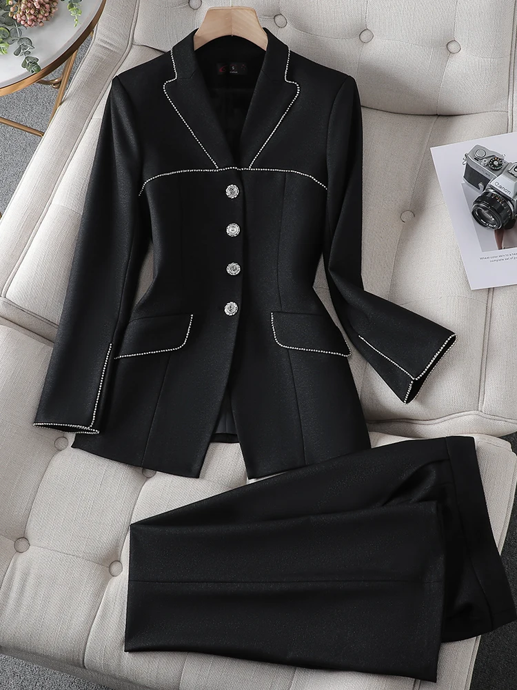 Women Elegant Pants Sets Black Green Purple Blazer And Pant Suit Formal Office Ladies Long Sleeve Business Work Wear
Women Elegant Pants Sets Black Green Purple Blazer And Pant Suit Formal Office Ladies Long Sleeve Business Work Wear