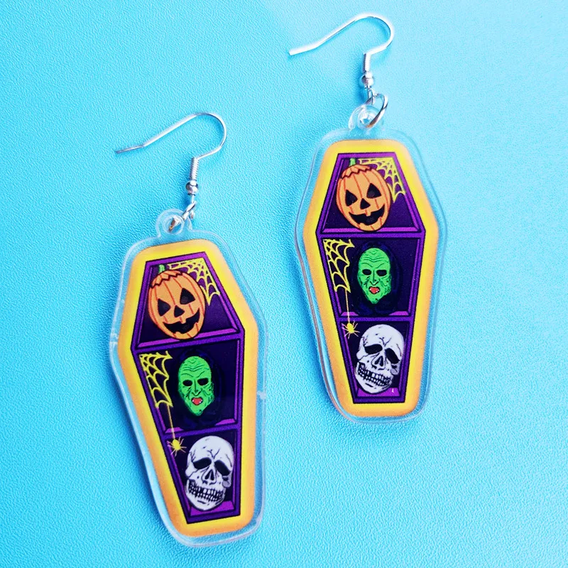 Novel and Cute Horror Movie Coffin Acrylic Earrings Creative Fashion Jewelry Personalized Charm Suitable for Women's Gifts
Novel and Cute Horror Movie Coffin Acrylic Earrings Creative Fashion Jewelry Personalized Charm Suitable for Women's Gifts