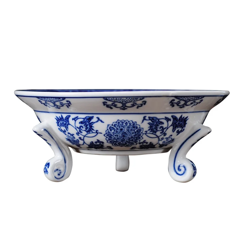 China Style Blue And White Porcelain Tripod Fruit Candy Plate Food Dishes Plate Living Room Restaurant Dish Chinese Decoration
China Style Blue And White Porcelain Tripod Fruit Candy Plate Food Dishes Plate Living Room Restaurant Dish Chinese Decoration