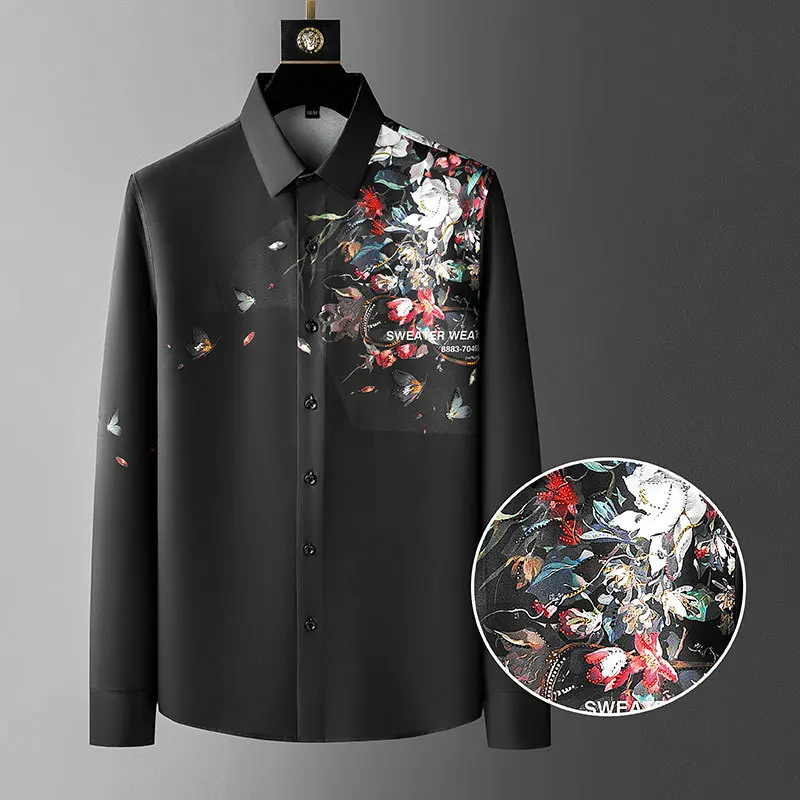 Цветная Цветочная Стразы рубашка Camiseta Masculina, весенние рубашки для мужчин, одежда для клуба, брендовая популярная мужская рубашка с принтом со стразами
Цветная Цветочная Стразы рубашка Camiseta Masculina, весенние рубашки для мужчин, одежда для клуба, брендовая популярная мужская рубашка с принтом со стразами