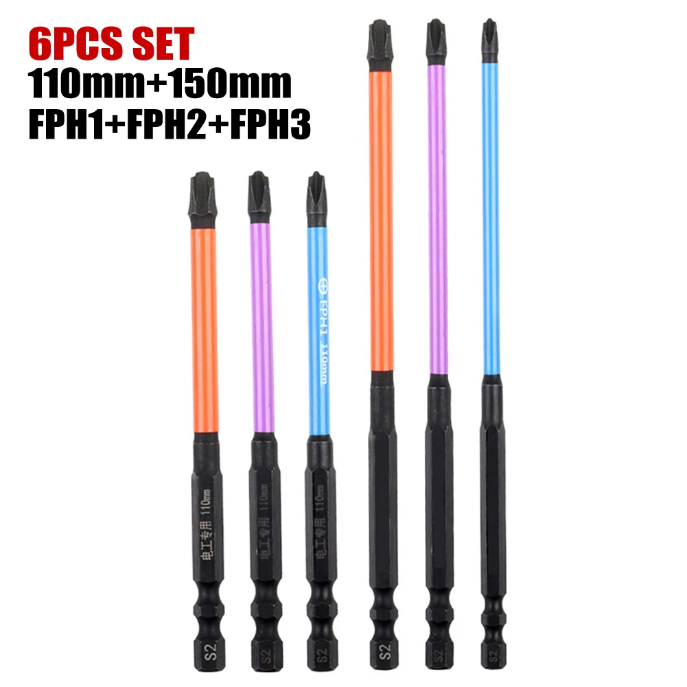 6pcs Special Slotted Cross Screwdriver Bit For Electrician FPH1 FPH2 FPH3 Screwdriver Bits 110mm+150mm Multifunctional Hand Tool
6pcs Special Slotted Cross Screwdriver Bit For Electrician FPH1 FPH2 FPH3 Screwdriver Bits 110mm+150mm Multifunctional Hand Tool