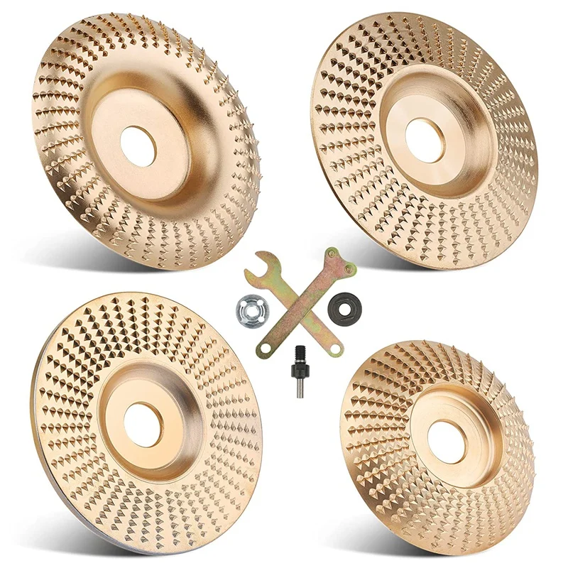 9 Piece Wood Carving Disc Set, Wheel Shaping Disc For Wood Cutting, 4Inch Or 4 1/2Inch Angle Grinder With 5/8Inch Shaft
9 Piece Wood Carving Disc Set, Wheel Shaping Disc For Wood Cutting, 4Inch Or 4 1/2Inch Angle Grinder With 5/8Inch Shaft