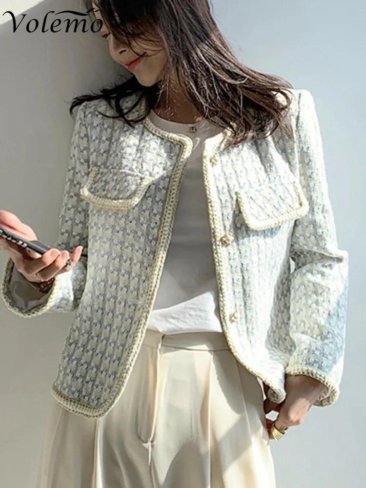 High Quality French Vintage Small Fragrance Tweed Jacket Coat Women's Spring Autumn Casual Fried Street Short Coat Plaid Outwear
High Quality French Vintage Small Fragrance Tweed Jacket Coat Women's Spring Autumn Casual Fried Street Short Coat Plaid Outwear