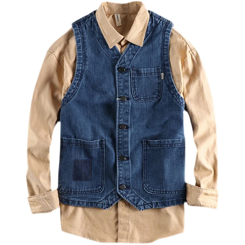 Tall Mans Big Denim Vest Coat Oversized Mens Waistcoat Jeans Jacket Sleeveless Summer Top Tees European and American Style
Tall Mans Big Denim Vest Coat Oversized Mens Waistcoat Jeans Jacket Sleeveless Summer Top Tees European and American Style