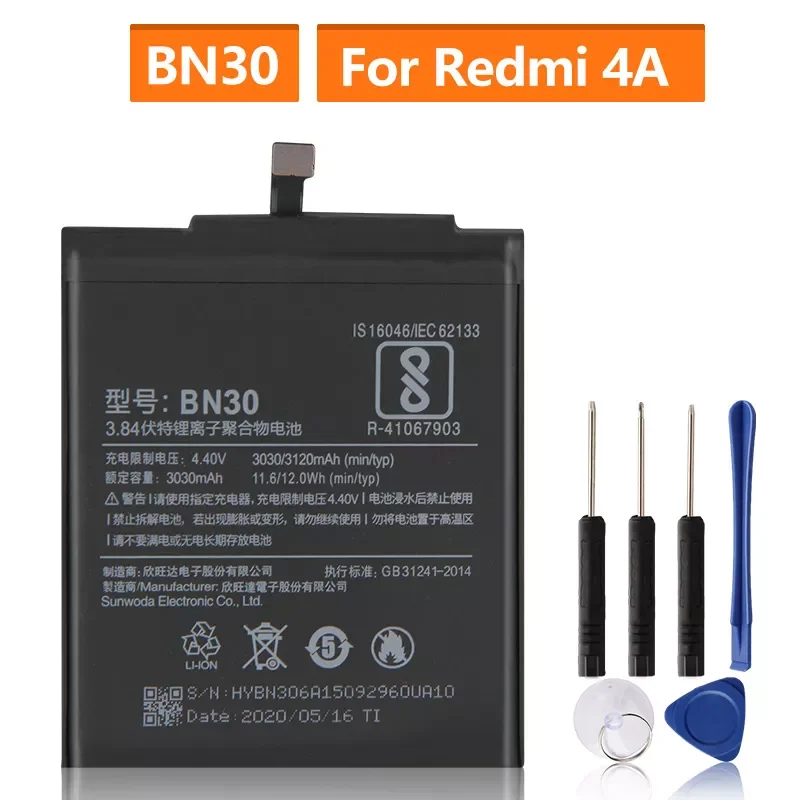 Battery For Xiaomi Mi Redmi Hongmi 4A Redrice 4A BN30 Rechargeable Phone Battery 3120mAh
Battery For Xiaomi Mi Redmi Hongmi 4A Redrice 4A BN30 Rechargeable Phone Battery 3120mAh