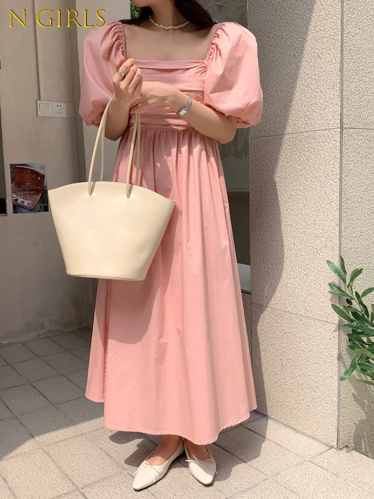 N GIRLS Women Square Collar Folds Puff Sleeve Dress 2022 Korean Chic French Sweet Temperament Waist Slim Long Dresses Female
N GIRLS Women Square Collar Folds Puff Sleeve Dress 2022 Korean Chic French Sweet Temperament Waist Slim Long Dresses Female