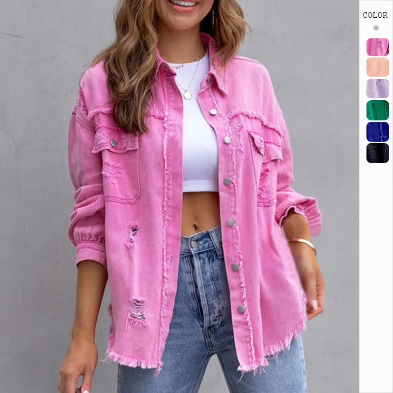 Women's Denim Jackets Fashion Female Casual Long Sleeve Lapel Solid Button Down Chest Pocket Slim Jean Jacket Fall Winter Coat
Women's Denim Jackets Fashion Female Casual Long Sleeve Lapel Solid Button Down Chest Pocket Slim Jean Jacket Fall Winter Coat